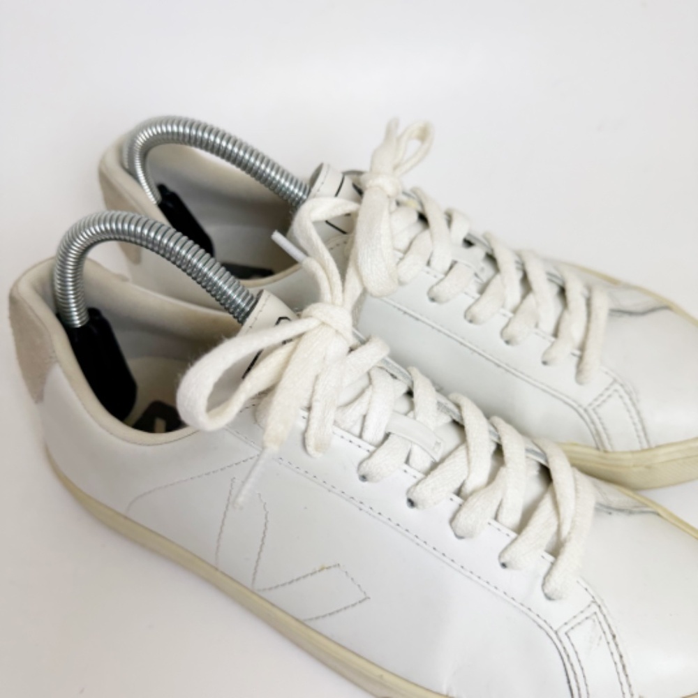 Veja Espiar White Leather Sneakers Size 8 - Picture 2 of 8